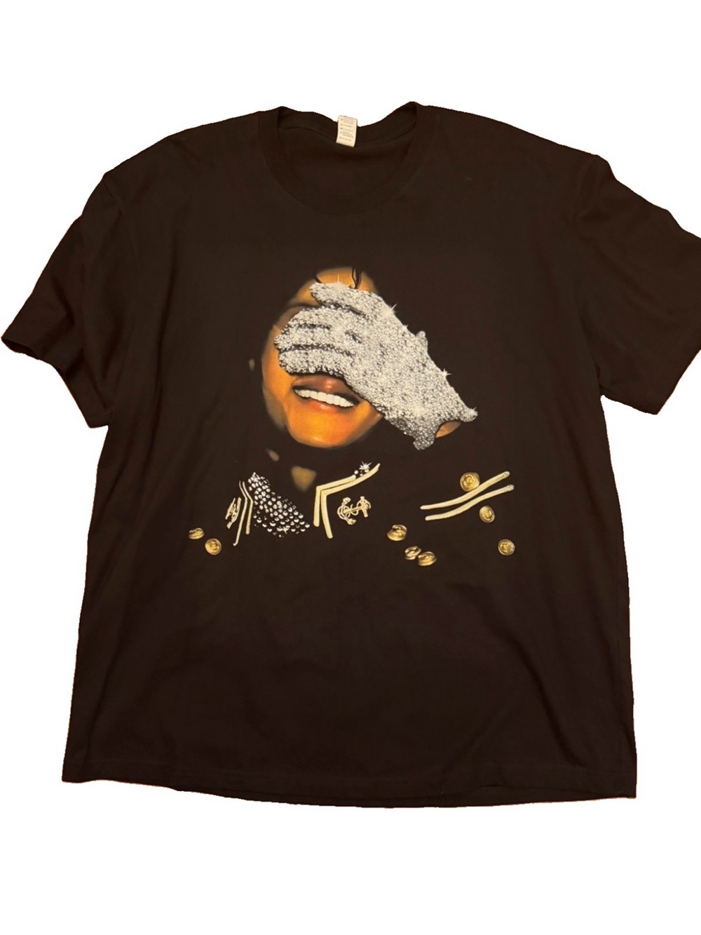 Michaelโ Jackson Black Bling T-Shirt 2XL